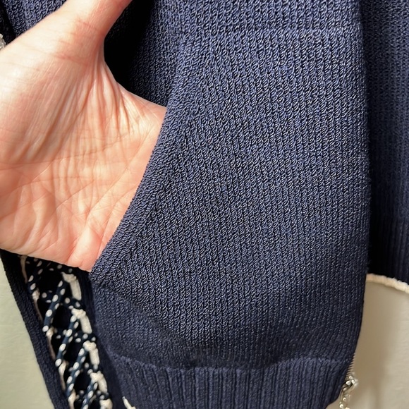 St. John Knit Cardigan Zippered Navy Small - Picture 7 of 14